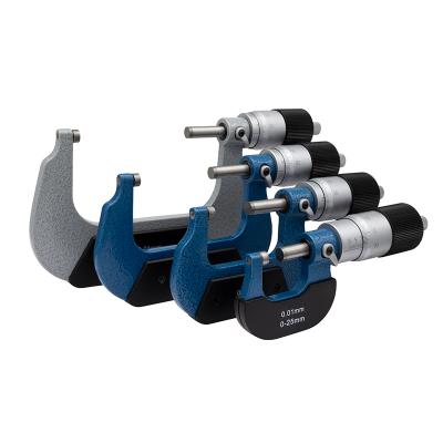 Mikrometerskrue 0-25 x 0,01 mm med stor trommel og 1/100-inddeling